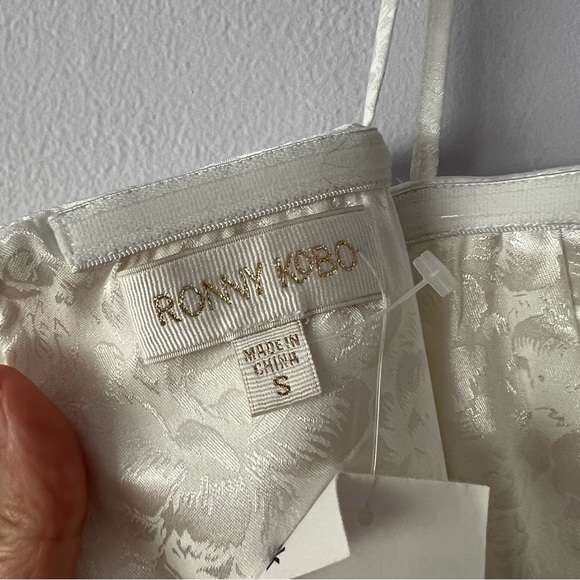 RONNY KOBO June Draped Cocktail Satin Floral Jacquard Mini Dress - Picture 12 of 12